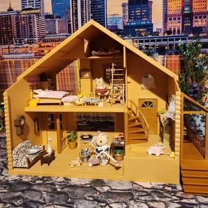 Calico Critters vintage red roof house bundle